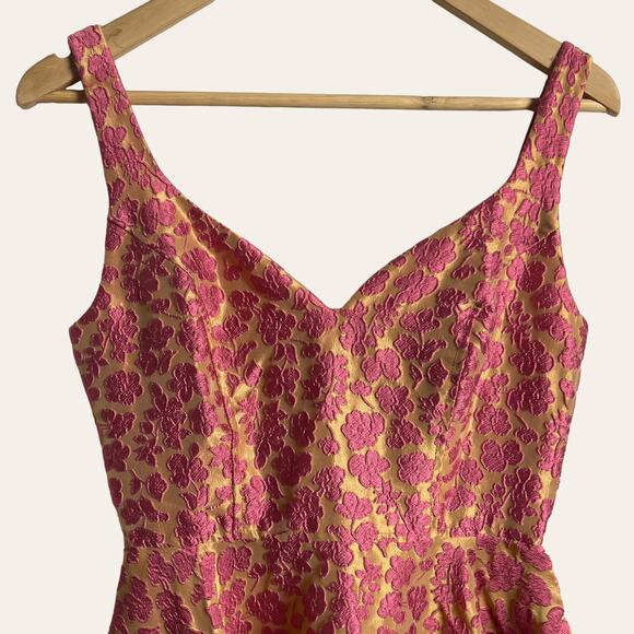 Jill Jill Stuart Pink Floral Jacquard Sweetheart Cocktail Midi Dress Size 0 - Picture 8 of 14